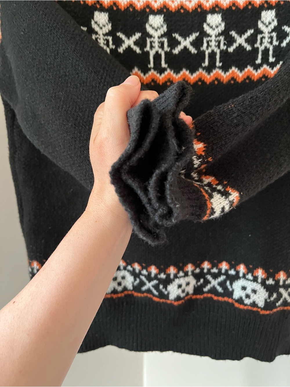 Women's Black Halloween Pumpkin Crewneck Sweater - Picture 8 of 13